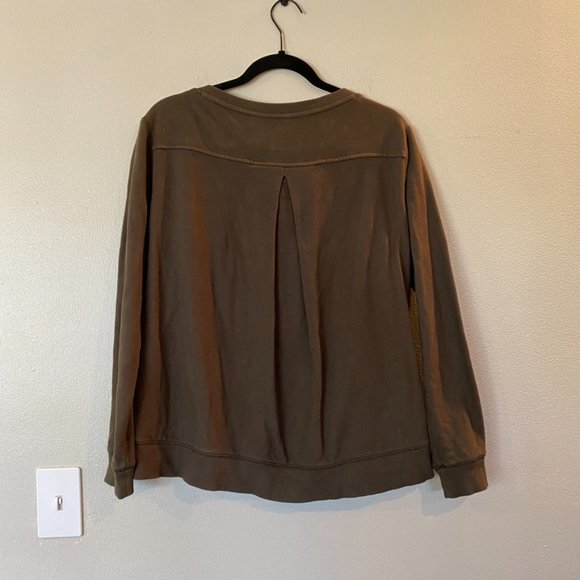 Lou & Grey Loft Olive Green Sweatshirt Size S - Picture 4 of 5